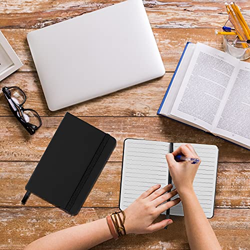 A6 Notebooks, Pocket Notebook Note Pads Small Notebooks Hardback Notebook A6 Notepad Journal 160 Pages (80 Sheets)-Black - Image 6