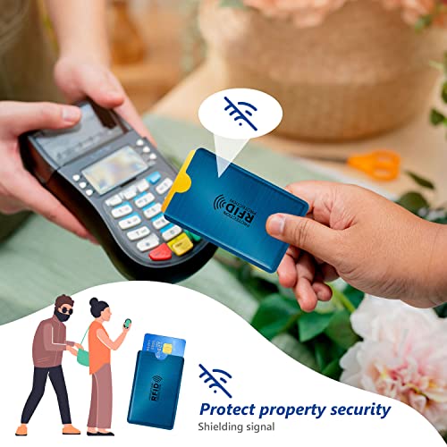 raynag 50 pack rfid blocking sleeves for credit card id card holders identity protection aluminum foil covers fits women walletpurse slot perfectly 5 colors bulk wholesale