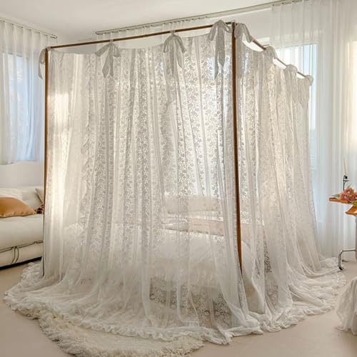 Elegantes Prinzessinnen-Moskitonetz mit 4 Eckpfosten, romantisch für Mädchen und Frauen, Bettvorhang, Baldachin für Erwachsene, Hochzeit, Schlafzimmer, Kinderzimmer, Dekoration (Ty