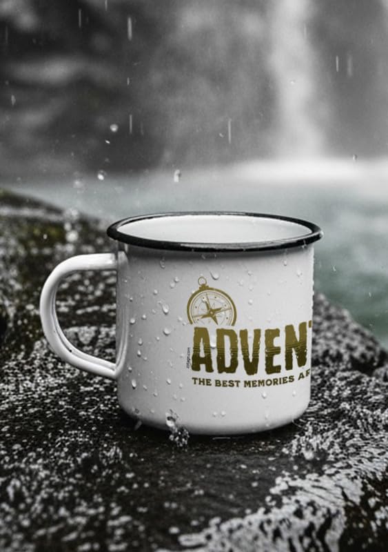 Adventure Series Enamel Camping Mug – 350ml Outdoor Coffee Cup | Durable Metal Travel Mug for Hiking, Army Style & Rustic Gifting (Adventure Regiment Mug​)-image-3