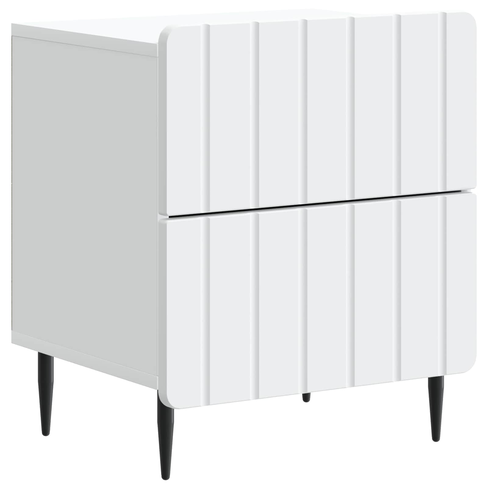 Table de chevet blanche moderne en bois noble avec rangements