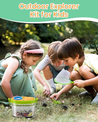 Growithu Bug Hunting Kit für Kinder: 23 PCS Bug Catcher für Kinder Outdoor Explorer Spielzeug für 3 4 5 6 7 Jahre alt