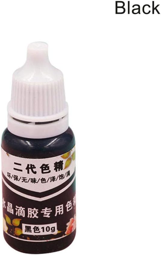 Teekit High Concentration UV Resin Liquid Pearl Color Dye Pigment Epoxy for DIY Jewelry Making Crafts,Black