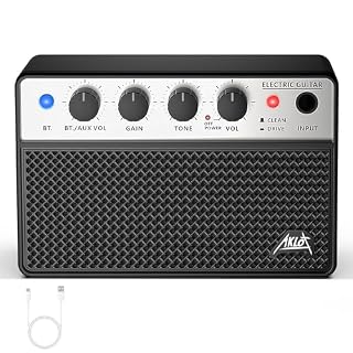 AKLOT Mini Bass Amp Small Bass Guitar Amplifier 10W Portable Recharged Electric Bass Amp BT Speaker with Dual Channel & Aux in Jack - Les Beatles, Paul McCartney, John Lennon, RIngo Starr, George Harrison