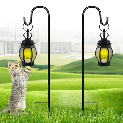 SEGNAYEN Shepherds Hooks for Garden Lights 81cm Shepherds Crook Garden Hooks Adjustable for Hanging Lantern Plant Baskets Set of 2