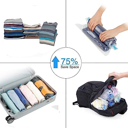 QH7 Roll-up Storage Bags, 10 Pack Travel Compression Bags (5 Medium + 5 Large), No Pump or Vacuum Needed - Image 3
