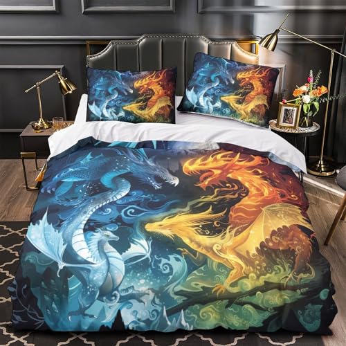 Housse de couette dragon 3D pour décorer la chambre des garçons et filles