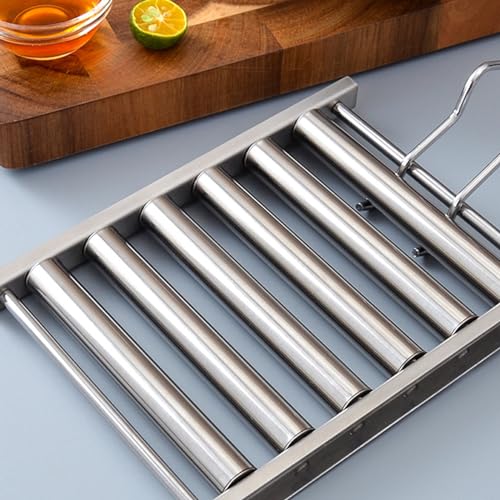 Estante de acero inoxidable para salchichas con mango cómodo 4