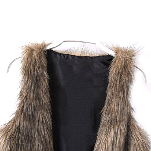 Dikoaina Fashion Women Faux Fur Waistcoat Short Vest Jacket Coat Sleeveless Outwear (S) #TOP6