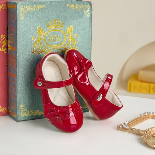 Toddler Flower Girl Dress Shoes - Little Girl Mary Janes Flats Wedding Party4