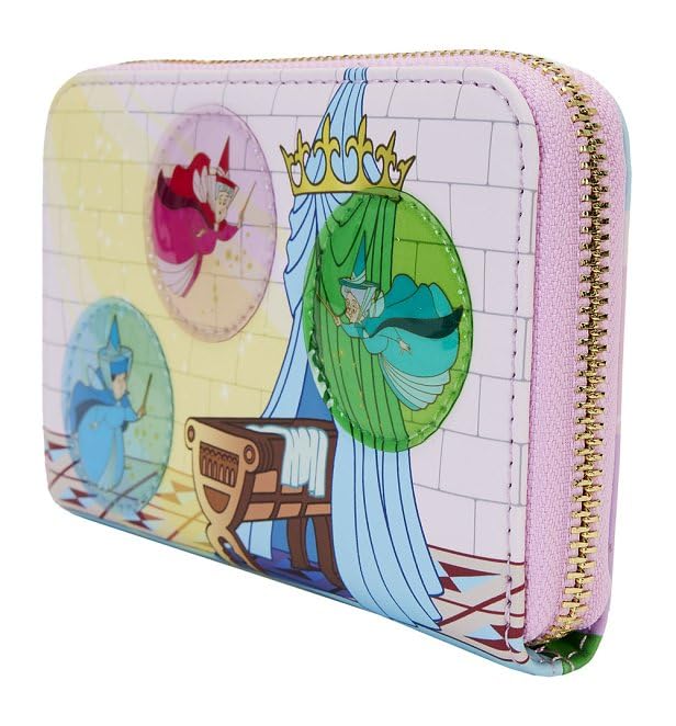 Loungefly Disney Sleeping Beauty Stained Glass Castle Zip Around Wallet2