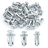 Elesunory 30 Pcs M4 M5 M6 Jack Nuts, Insert Nuts Petal Nuts, Jack Nut for Mental Hollow Wall Iron Skin
