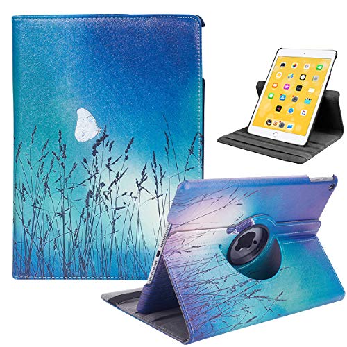 New iPad 9th Generation Case 2021, iPad 8th Generation Case 2020, iPad 7th Generation Case 2019-360 Degree Rotating Stand Protective Cover with Auto Sleep Wake for Apple iPad 10.2"(Foxtail Grass)
