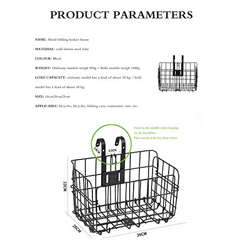 SOOTOP Cestino Pieghevole per Biciclette, Supporto...