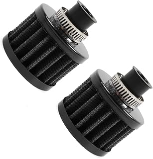 MUGE RACING 2Pcs Air Filter Cold Air Intake Filter Breather 12mm Valve Cover Breather Filter For Car and Motorcycle(Black)