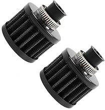 MUGE RACING 2Pcs Air Filter Cold Air Intake Filter Breather 12mm Valve Cover Breather Filter For Car and Motorcycle(Black)