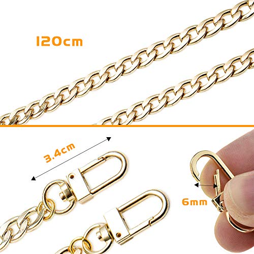 Tasche Kette, Metall Schultergurt für Taschen Taschenhenkel Riemen für Taschen Taschenkette Gold, Damen Handtaschen Kette Schulterriemen für Taschen Umhängetasche Crossbody Geldbörse Tragegurt Chain