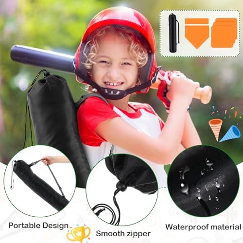 Hiboom 5 Pcs Baseball Bases Home Plate Rubber, Orange, Solid - image 4