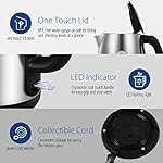 COMFEE' Stainless Steel Electric Kettle, 1.7 Liter Tea Kettle Electric & Hot Water Kettle, 1500W Fast Boil with LED Light, Auto Shut-Off and Boil-Dry Protection - Image 5