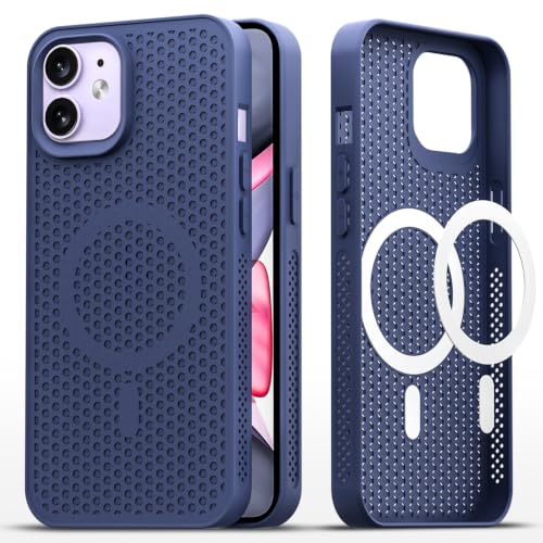 Image of Pikkme Back Cover for iPhone 11 | Honeycomb Cooling Design | Silicone Heat Dissipation | Mag-Safe Compatible | Shockproof Camera Protection Bumper Case (Blue)