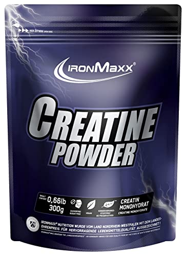 IronMaxx Creatine Monohydrat-Pulver - Neutral 300g Beutel | Hochdosiert Mit 5000Mg Kreatin Monohydrat Pro Portion | Vegan Und Zuckerfrei