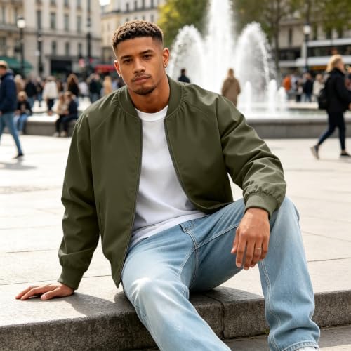 Men's Bomber Jacket Varsity Zip Up Casual Lightweight Jacket - image 2