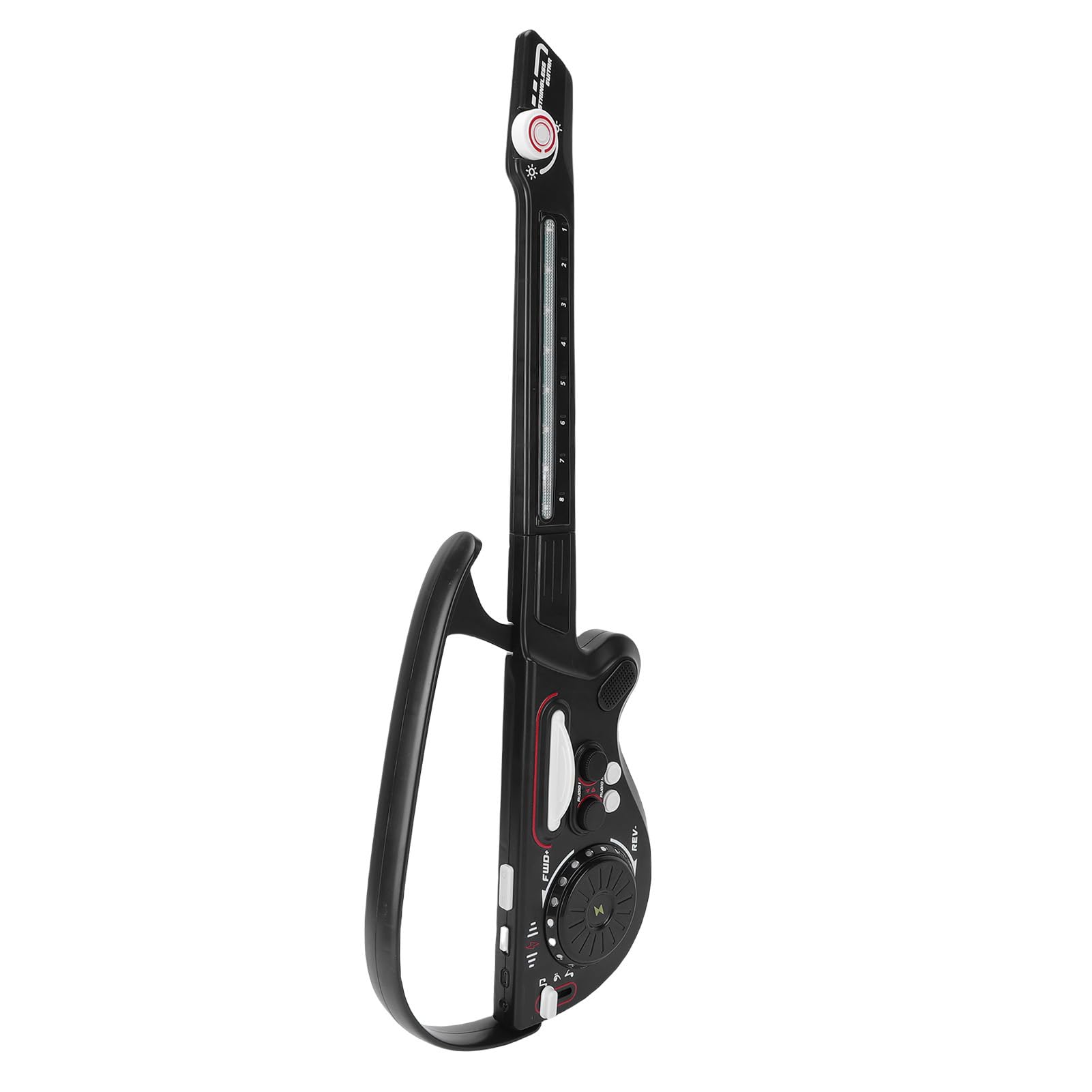Saitenloses, Faltbares Gitarrenspielzeug für mit Bluetooth, Multifunktionales Musikinstrument für Kleinkinder, Kunststoff 27,6 X 9,8 Zoll (Schwarz)