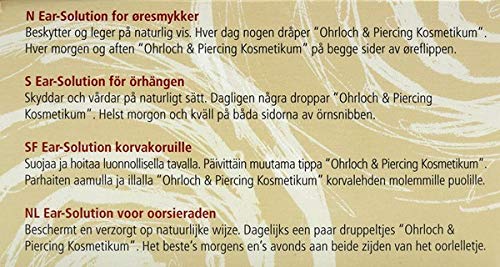 Ohrloch und Piercing Kosmetikum Antiseptikum Reinigung und Pflege mit Arnika Kamile Panthenol After Piercing Lotion 5ml Flasche