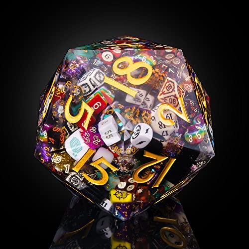 Image of UDIXI Giant D20 DND Dice 160mm Large 20 Sided Dice for RPG D&D, Home Decor | Handmade D&D Collections, with Hundreds Dice Inclusions, DM Gift, for Dungeons and Dragons Role Playing Games