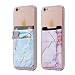(Two) Stretchy Marble Cell Phone Stick On Wallet Card Holder Phone Pocket for iPhone, Android and All Smartphones. (Blue&Pink)