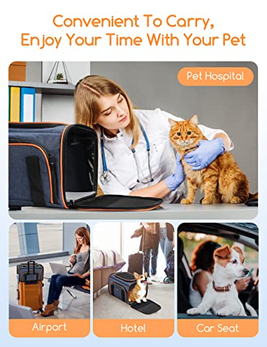 Cat Carrier, Meowant Airline Approved Pet Carrier, 3 Sides Expandable Dog Carrier With Fleece Pad, 3 Doors For Cats, Dogs, Puppy And Small Animals #TOP3