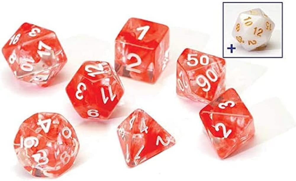 Sirius Dice - Red Cloud Transparent Poly Set