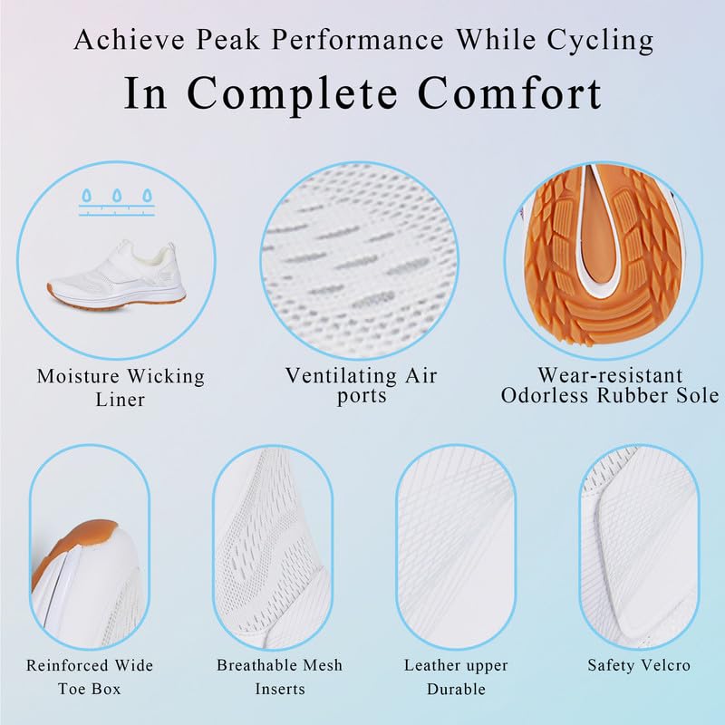 Image of Women's Indoor and Outdoor Cycling Shoes - Comfortable and Breathable - Compatible With SPD Cleats
