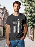 Ascrazy Mens Pride Shirts Gay Pride Flag T-Shirt LGBTQ Ally Rainbow Tee LGBT Equality Blouse Tops