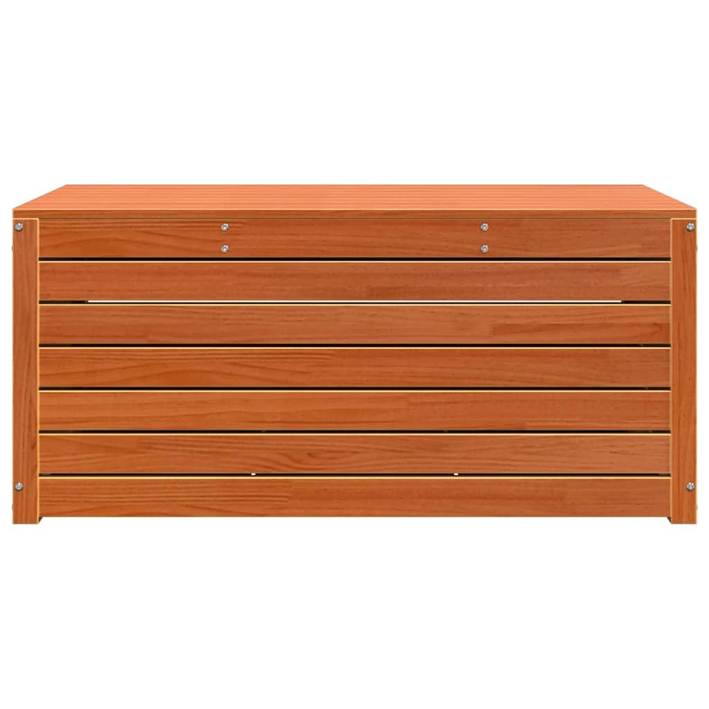 Scatola portaoggetti in legno marrone cerato, 101 x 50,5 x 46,5 cm, per giardino, balcone, terrazza, con spazio e cuscino, resistente alle intemperie, richiudibile