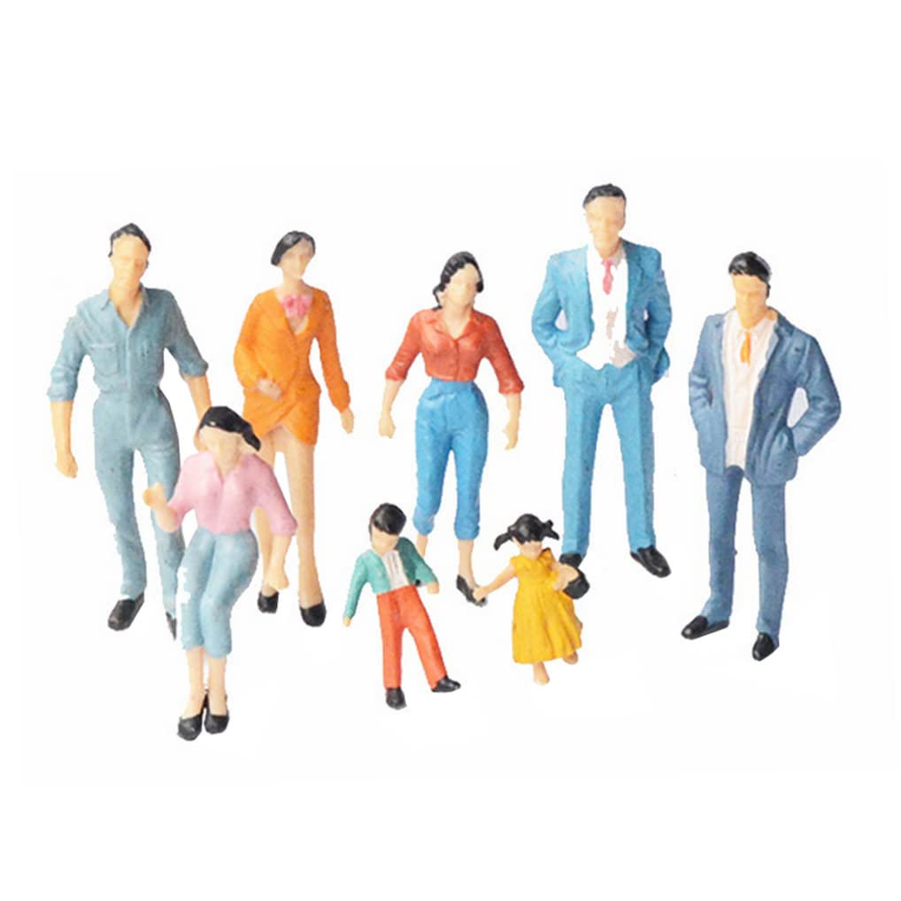 Mini People Figures 1:87 Painted Standing Pose HO Scale for Model Train Miniature Scenes Dollhouse 24PCS Model People Standing Train Accessories
