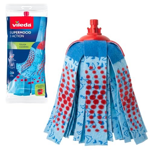 Vileda SuperMocio 3Action XL Mop Refill, 1 Pack – Fits All SuperMocio Mops