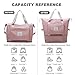 Large Capacity Folding Travel Bag, Lightweight Waterproof Luggage Bag, Expandable Travel Duffel Bag, Dry Wet Separated Gym Tote Bag, Weekender Overnight Bags for Women and Man (Pink)