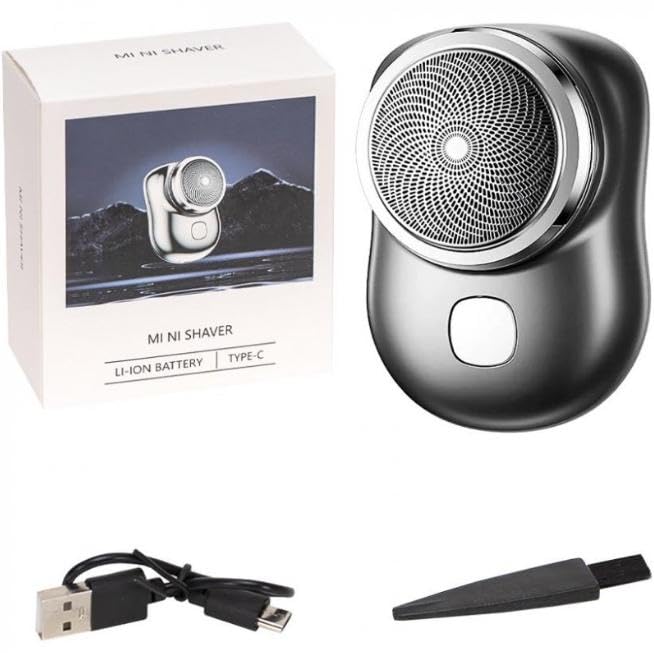KOWVOWZ Mini Travel Electric Shave for Men, Pocket Size Portable Electric Shaver, Wet and Dry Mens Razor, USB Rechargeable Shaver Charging Easy One-Button Use Suitable for Home, Car, Travel