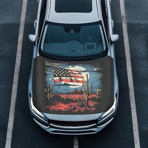 Image of Heavy Duty SUV Car Cover,with Cactus American Flag Print an All-Weather,Waterproof Car Cover for Indoor & Outdoor Use