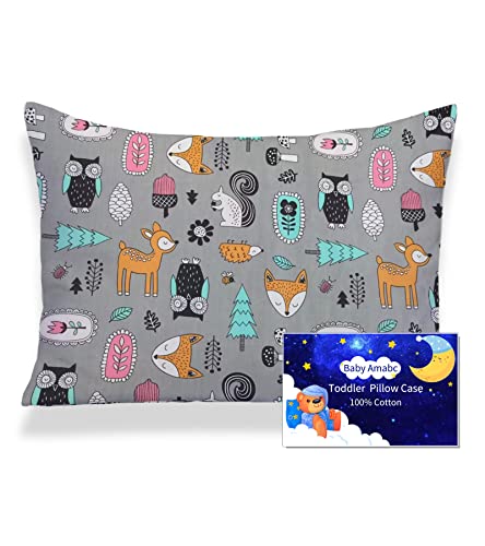Kinder Kissenbezug 40 x 60 cm - Bio Baumwolle Kopfkissenbezug - Baby Kleinkind Kissen Kissenbezüge für Kinderwagen - babykissen bezug mit Umschlagverschluss süßes Muster Cover