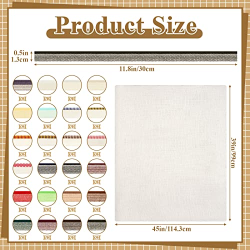 Harloon 49 Pcs Book Binding Headbands 24 Colors 11.8 Inches And Book Binding Cloth Set, 0.5'' Wide Cotton Book Endbands And 39 X 45 Inch Book Cloth Book Binding Cloth For Bookbinding Book Repair #TOP1