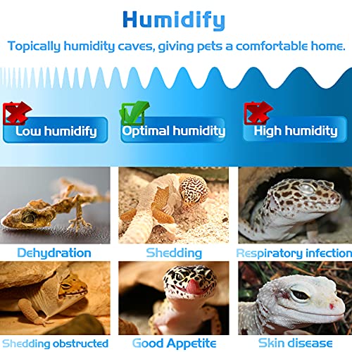 Fischuel Reptile Hides Humidification Cave Help Your Pets Shedding , A Damp Hideout with Natural Rock designto, Suitable… - Image 3