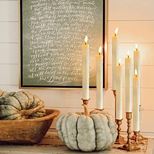 3D Black Wick Led Battery Operated Flameless Taper Candles Light With Remote &Timer,Electric Fake Window Candle Flickering Like Real Wax,Floating Candle Stick For Wedding/Valentine's Day Decor #TOP1