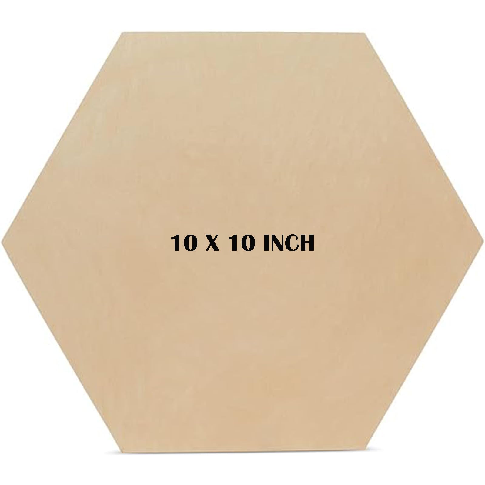 URBAN BOX Pine Wood MDF Boards for Art and Craft - 2.5mm Unfinished Hexagonal Wood Slice for Resin Art,Mandala Art,Pyrography, Painting,Plain Pine MDF Coasters 6 Pcs (10 INCH)-image-3