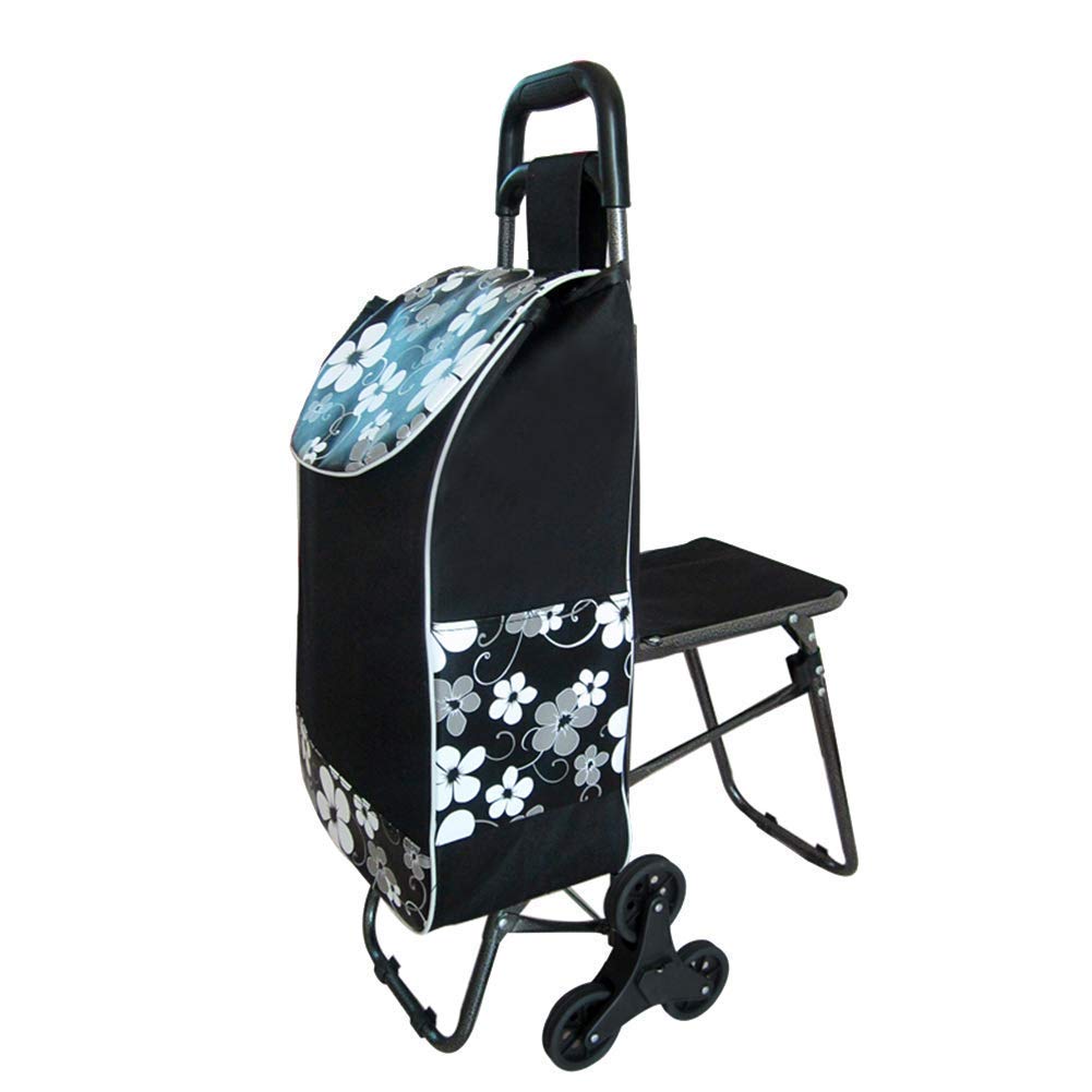 OLSKFUH Shopping Trolleys,Climbing Shopping Cart Loading Cart Small Cart Trolley Stair Folding Trolley Home Supermarket Portable Cart Trailer,Dark Blue 1 Multifunctional,