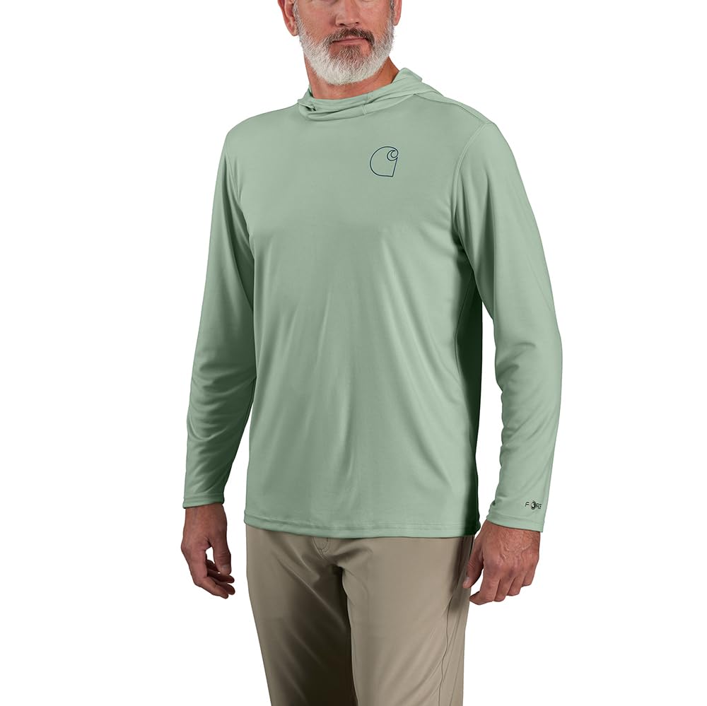 CarharttMen's Force Sun Defender Lightweight Long-Sleeve Hooded Logo Graphic T-Shirt