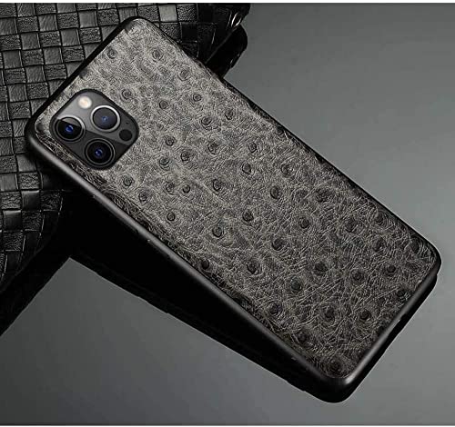 Étui iPhone 12 Pro Max antichoc en cuir gris avec protection caméra KANUZ