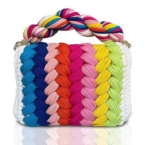Image of Evening Clutch Bag for Women, Handmade Crochet Wedding Party Purse, Small Flap Formal Crossbody Handbag Evening Clutch