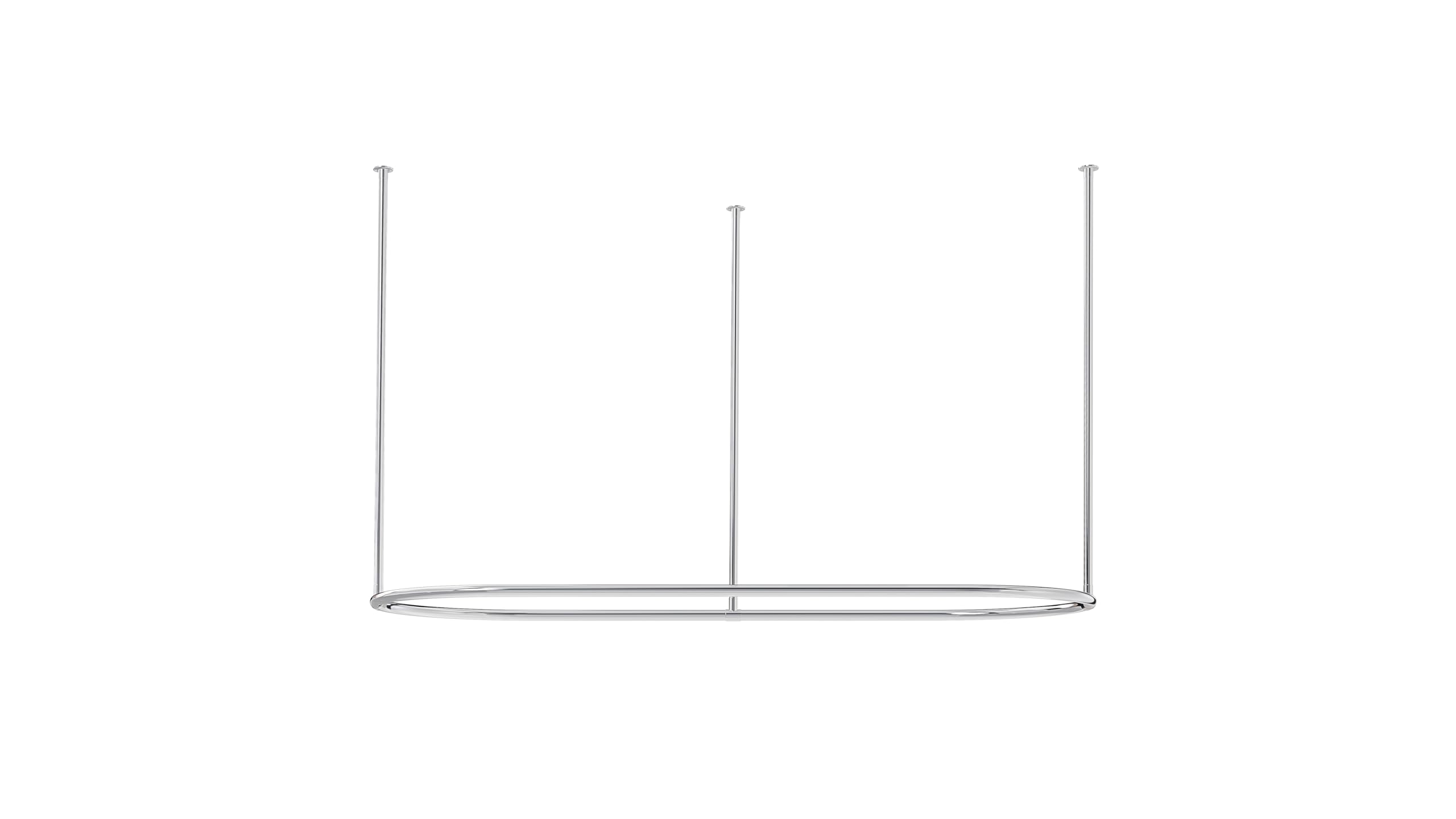 SATOH Stainless Steel Oval Shower Curtain Rod with Ceiling Support for Clawfoot Tub, 60